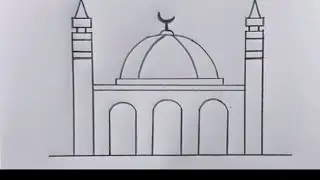 How to draw a mosque drawing # simple mosjid drawing #drawing