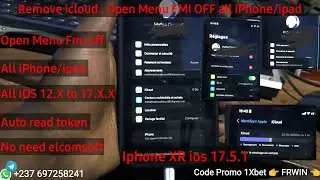 Open Menu FMI OFF iPhone & ipad. All IOS 12.X to 17.X.X Remoe icloud. No apps & Auto read Token