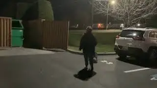 Taking Bo for a little walk on this warm December night!