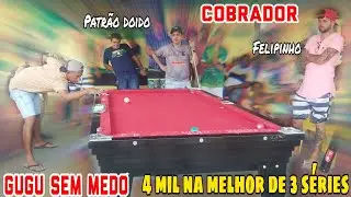 Cobrador de Sumaré X Gugu sem medo valendo 4 Mil  #gugusemmedo #cobrador #sinucaaovivo #lives