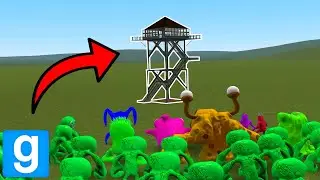RAINBOW GARTEN OF BANBAN CREATURES VS TOWERS! - Garry's mod sandbox