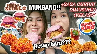 #nyobain BURGER UNGU & AYAM VIRAL BURGER KING + CURHAT!! SASA DI BULLY?😱