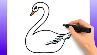 Cómo Dibujar Un Cisne Del Número 2 | Tutorial De Dibujo Fácil