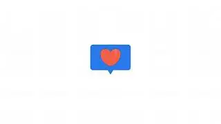 Beating heart in chat bubble line 2D object animation