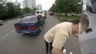 успел остановится, и избежал дтп с пешеходом (замедлено в 8 раз)