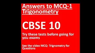 Answers to MCQ 1 Trigonometry
