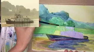 как нарисовать катер