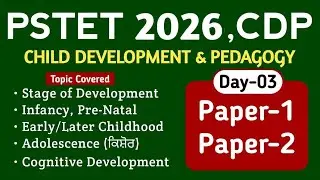 PSTET 2026 | PSTET CDP Preparation | Day-3 |  PAPER-1, PAPER-2 | Study Fighters CDP