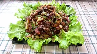 Жареный картофель с мясом и грибами #жареныйкартофель #жареноемясо #жаркое #блюдо #регион01