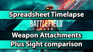 Battlefield 2042 Weapon Attachments Spreadsheet Timelapse & Sight comparison