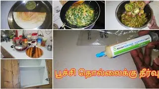 Deep kitchen cleaning || Honest review of Advion cockroach gel || Lifestyle in Qatar - Tamil vlog