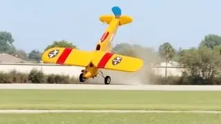 This Small Plane  was Blown by Wind