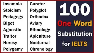 100 One Word Substitution for Competitive Exams | Advanced Vocabulary for IELTS