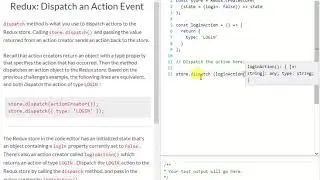 FCC: Redux: Dispatch an Action Event (5)