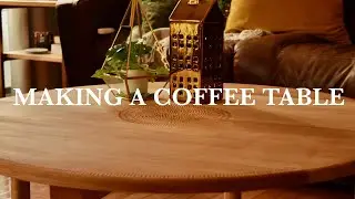 Making a Round Coffee Table with Wood Textures