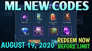 ML NEW REDEEMPTION CODES AUGUST 19, 2020 | MOBILE LEGENDS