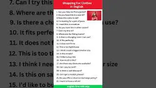 Shopping clothes English conversation | Buying clothes in English #shorts