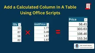 Add a Calculated Column In A Table Using Office Script