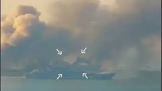 Russian warship destroyed in occupied port of Berdyansk
