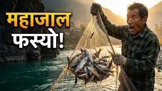 🔥 Karnali River Fishing Vlog | कर्णालीमा माहाजालले माछा मार्दै 🎣🐠
