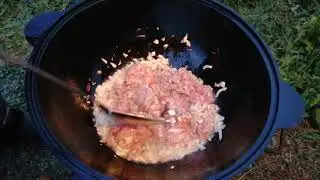 Макароны по-флотски. Готовим в казане.