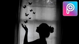 How to Make Butterfly Silhouette in Picsart Mobile | Easy Tutorial