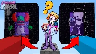 Minecraft FNF Senpai : DO NOT CHOOSE THE WRONG PORTAL (Tricky or Tankman?)