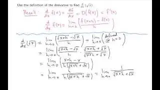 Derivative of Sqrt(x)