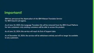 Dynamic Translation | Integrate with IBM translation service