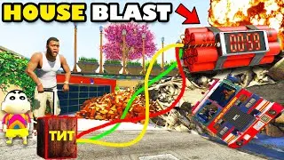 Franklin Again Blast His New House in GTA 5 | SHINCHAN and CHOP