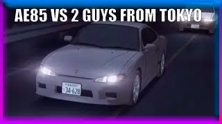 Initial D - Takumi in AE85 vs Two Guys From Tokyo [HIGH QUALITY]