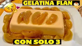 Gelatina Flan De Durazno con Solo 3 Ingredientes #postres  #gelatina  #refrescante