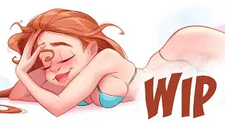 Sexy girl. Time-lapse process (procreate)