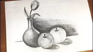 How to draw a still life drawing easy step by step tutorial by pencil with shading techniques