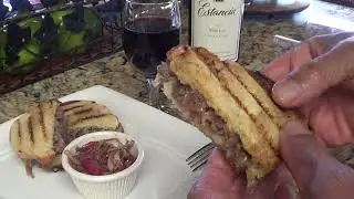 Grilled Cheese Beef Short Ribs Sandwich with Pickled Onions