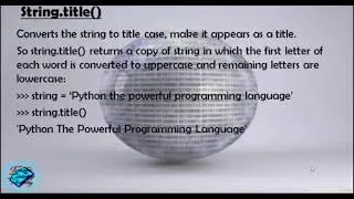 Title and Captalize String Function in Python