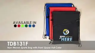Non-Woven Sports Bag with Front Zipper Full Color | TDB131F