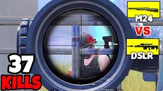 M24 vs DSLR  • Which Sniper is Better in BGMI • (37 KILLS) • BGMI Gameplay