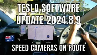 Tesla Model Y Software Update 2024.8.9 Speed Cameras On Route Drive