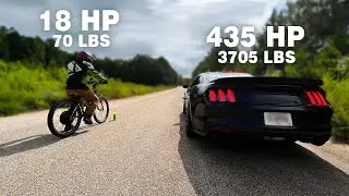 Homemade 10,000W Ebike VS 2017 Mustang GT 5.0 DRAG RACE