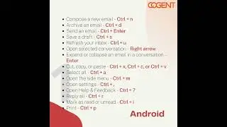 Gmail Keyboard Shortcuts Part 1 from COGENT