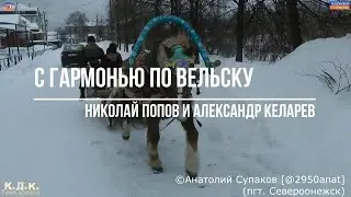 С гармонью по Вельску Николай Попов и Александр Келарев. 