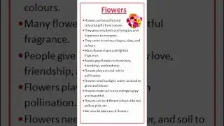 Essay on Flowers 