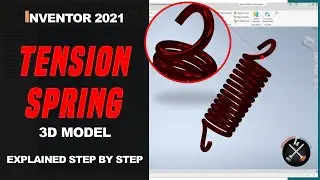 Tension Spring CAD tutorial - [Autodesk Inventor 2021]