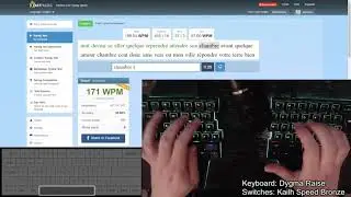 Dygma Raise - Fast Typing (10FF) - 178 WPM (French) - Day 197