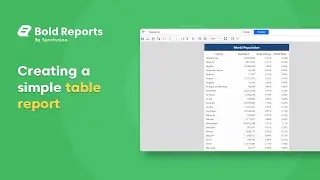 Web Reporting Tools: Creating a Simple Table Report