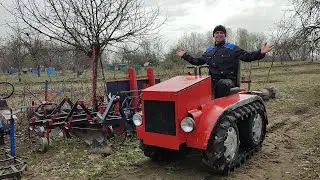 Гусеничный минитрактор готов к сезону, доработка гусениц.