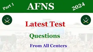 AFNS Latest Test Questions 2024 | AFNS Test Questions Part 1
