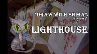*Draw with Shiba* inspired watercolour LIGHTHOUSE - BlackCat ART - speed x4
