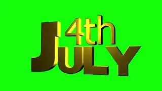 July 4th 3D Gold Text rotating with green screen #3
